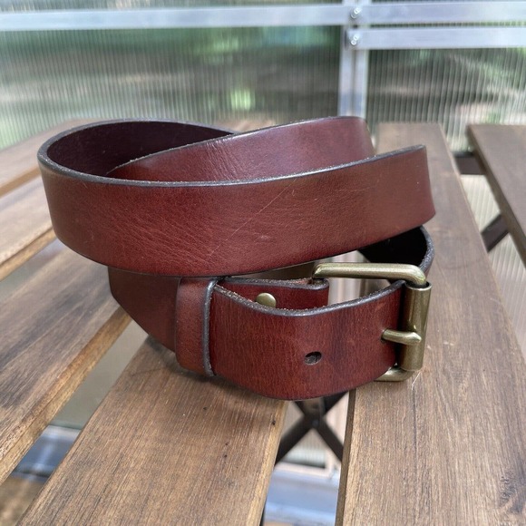 GAP Other - Gap 40 Genuine Cowhide Leather Belt Brass Buckle Brown 49" x 1" Western Mens